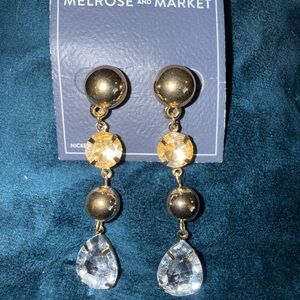 Melrose and Market Gold and Clear Crystal Earrings